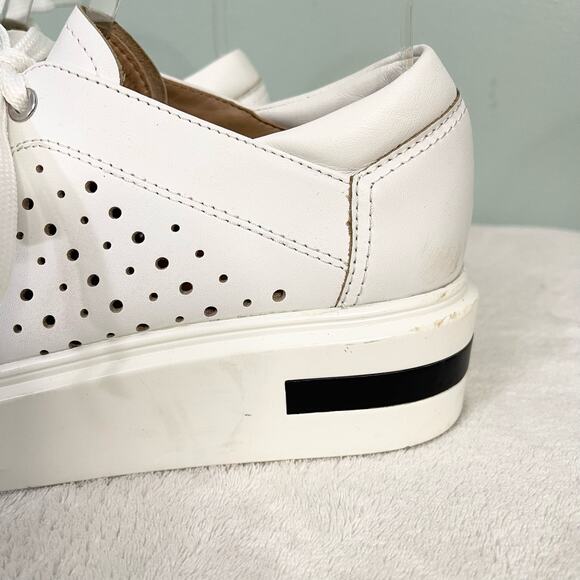 Linea Paolo Sneakers Women 5M White Leather Oxford Kendra Platform Perforated - Picture 8 of 12